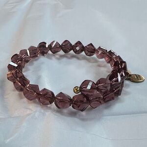 Alex and Ani purple beaded wrap bracelet